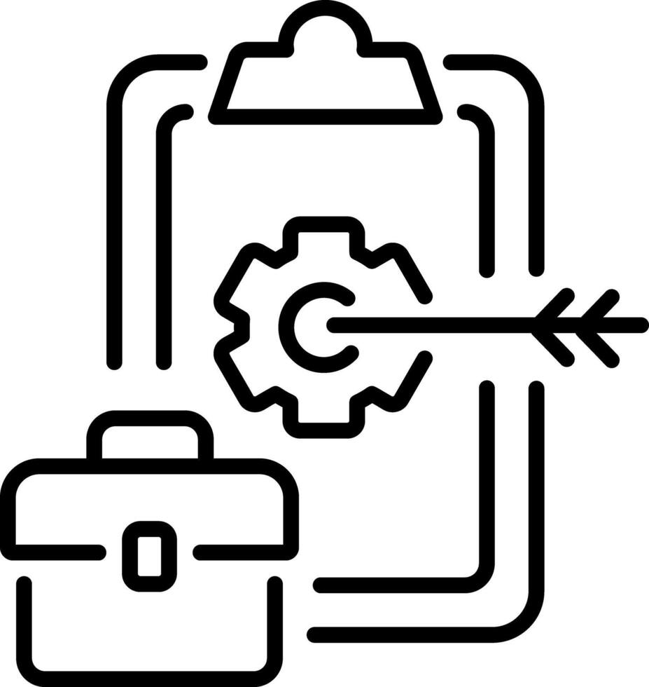 A line style icon of business goals vector