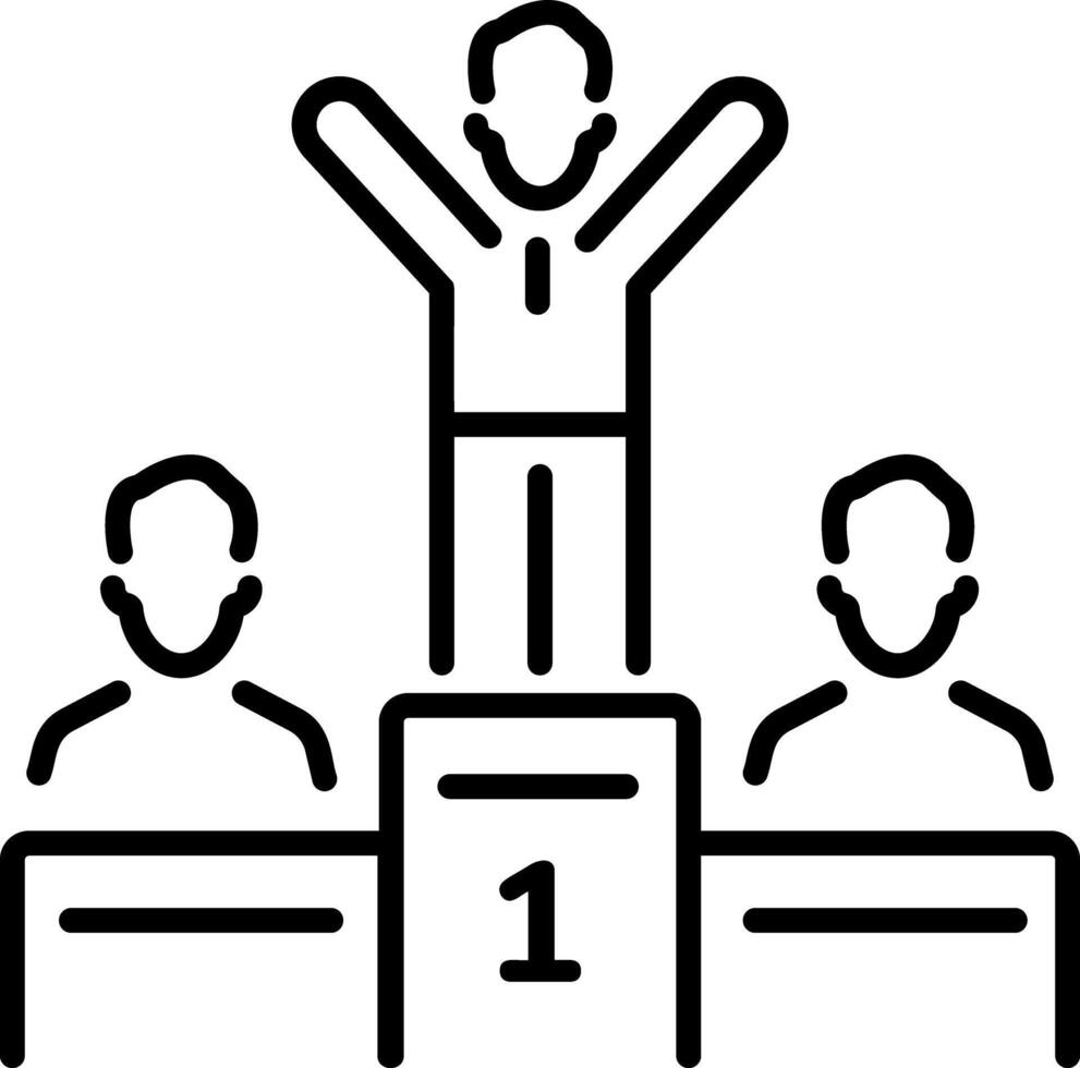 A linear icon of winner podium vector