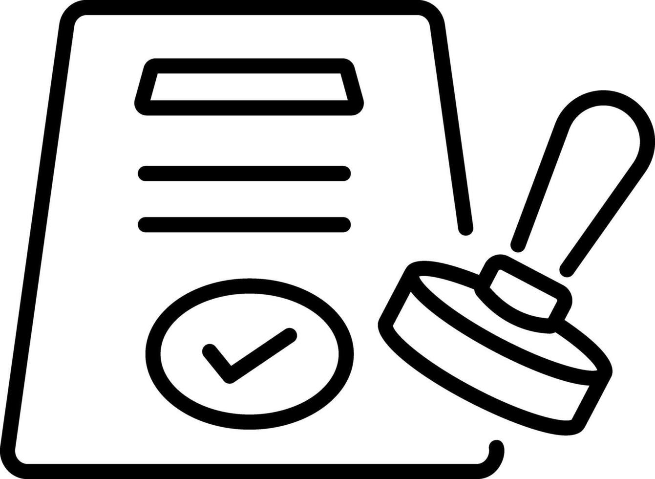 Approval icon in linear style vector