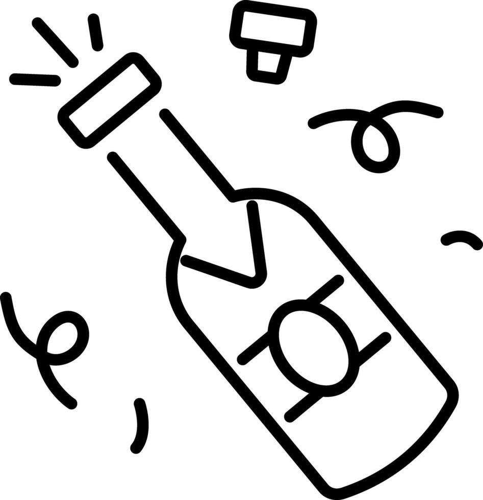 A linear icon of champagne celebration vector