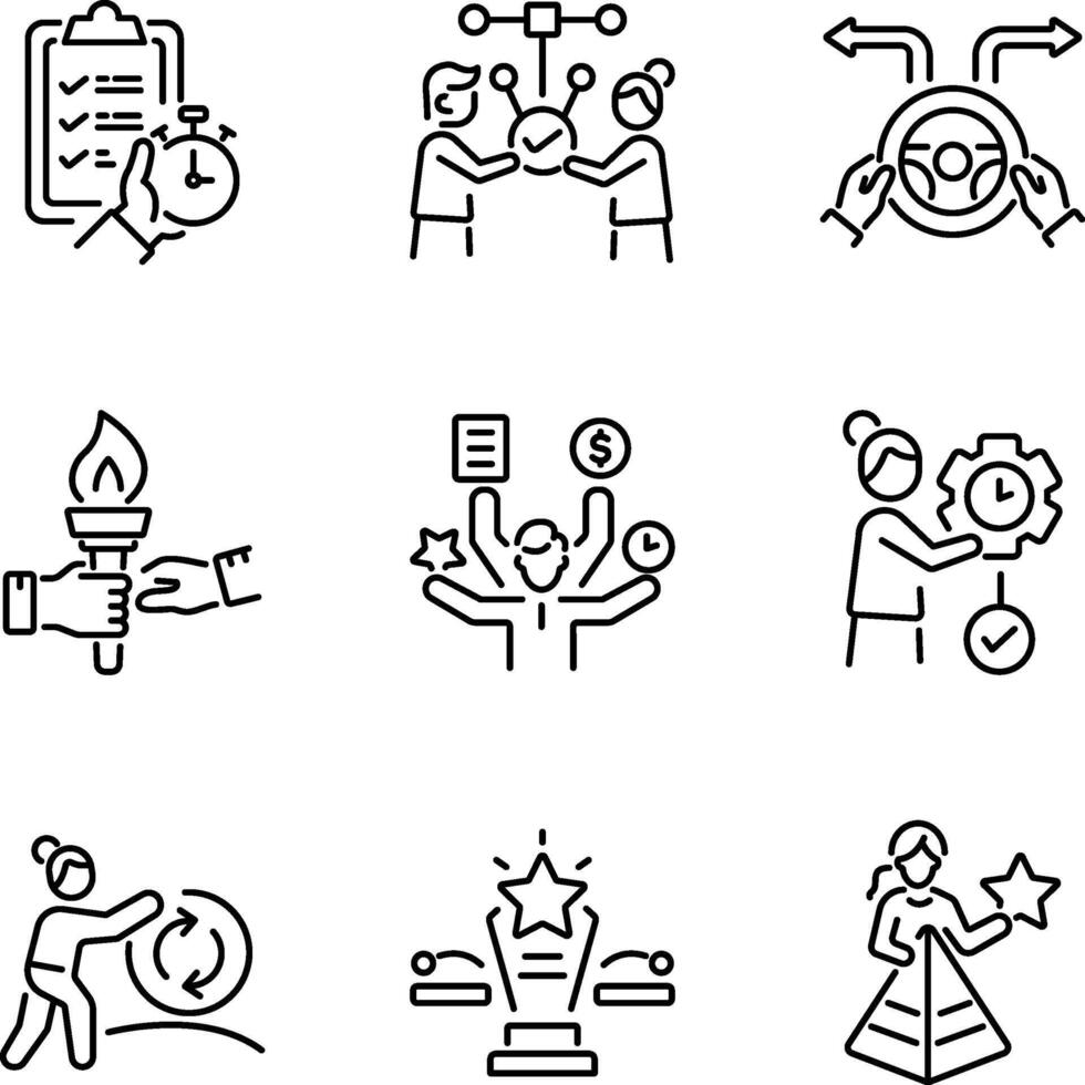 Pack of Accomplishment Linear Icons vector