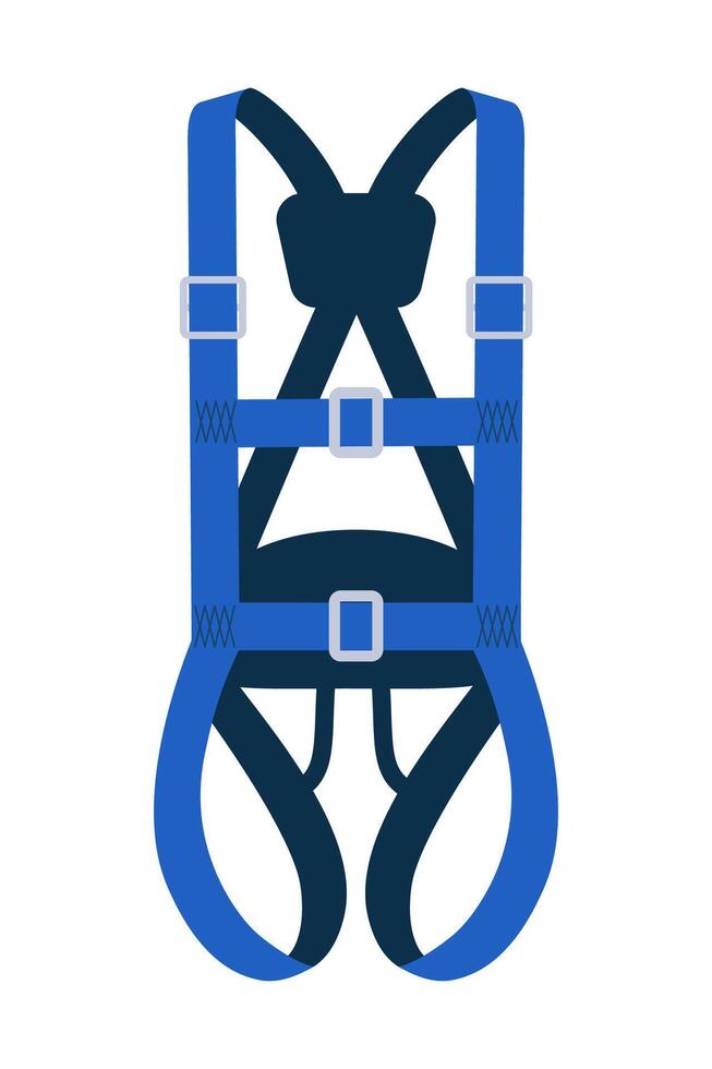 Full body harness. Rope climbing harnesses, work gear, sport risk. Safety gear of protective equipment for work at height to avoid fall. Fall protection. illustration. vector