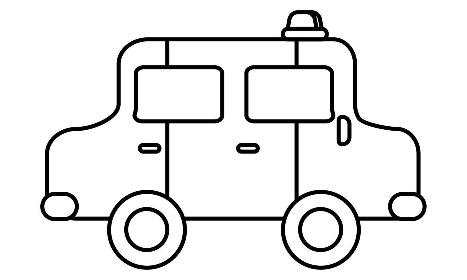 Police car outline machine for children's creativity and activity, Doodle coloring page with a vehicle, vector