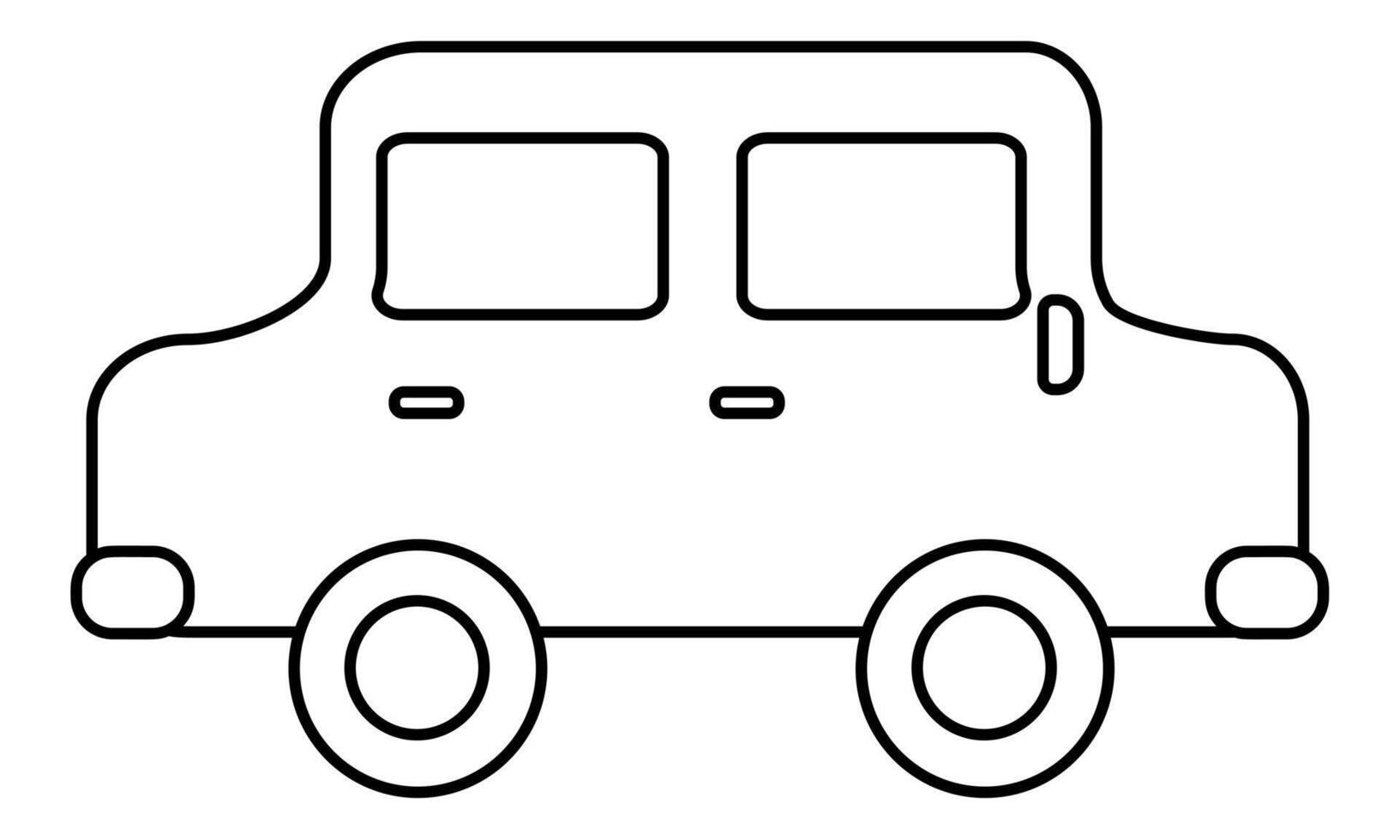 Doodle coloring page with a vehicle, a passenger car for kids creativity and activity vector