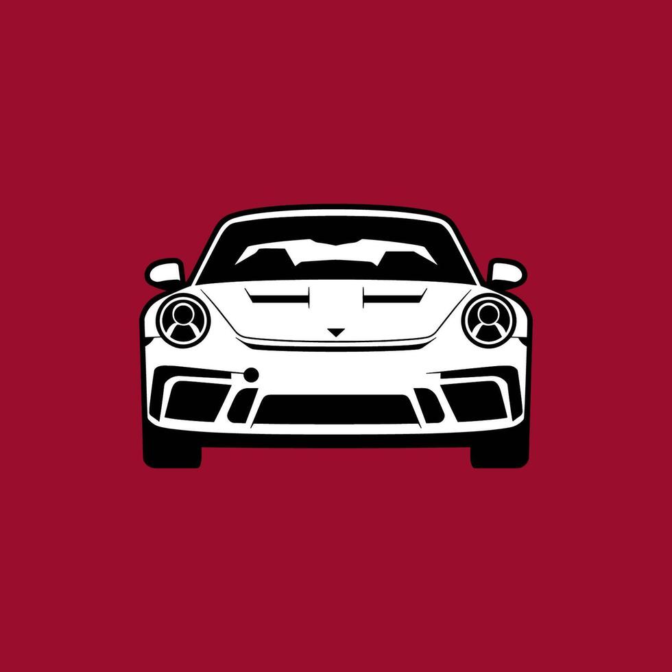 A white sport car on a red background vector