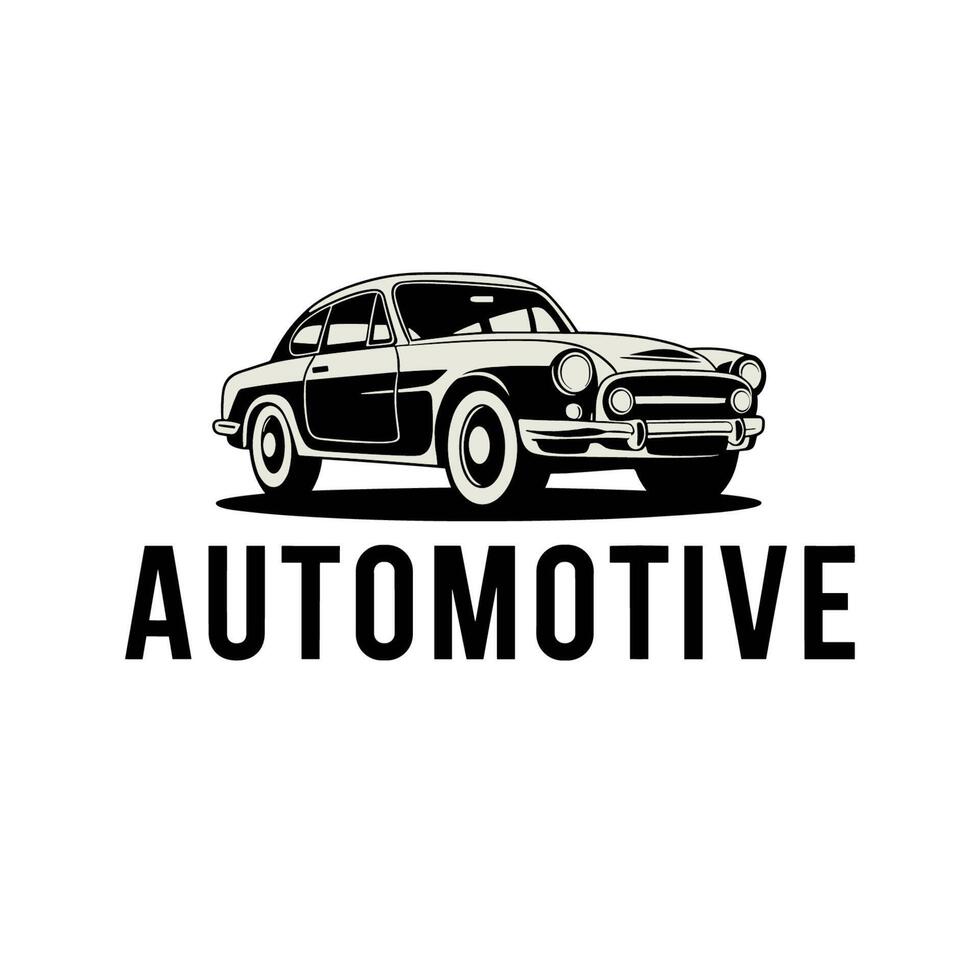 american classic car black and white logo vector