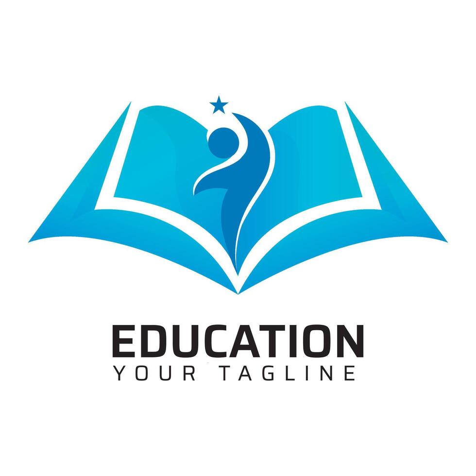 Book inside Man Education Logo vector