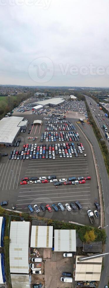 Panoramic Birmingham Perry Barr Central City. It is a major city in England, West Midlands Region of United Kingdom. Drone's Camera Footage During Mostly Cloudy Early Morning on November 4th, 2024 photo