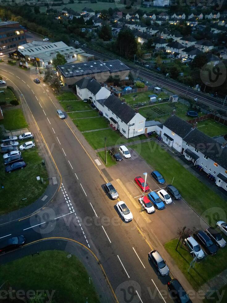 Aerial View of Illuminated Hitchin City of England at Just After Sunset. October 28th, 2023 photo