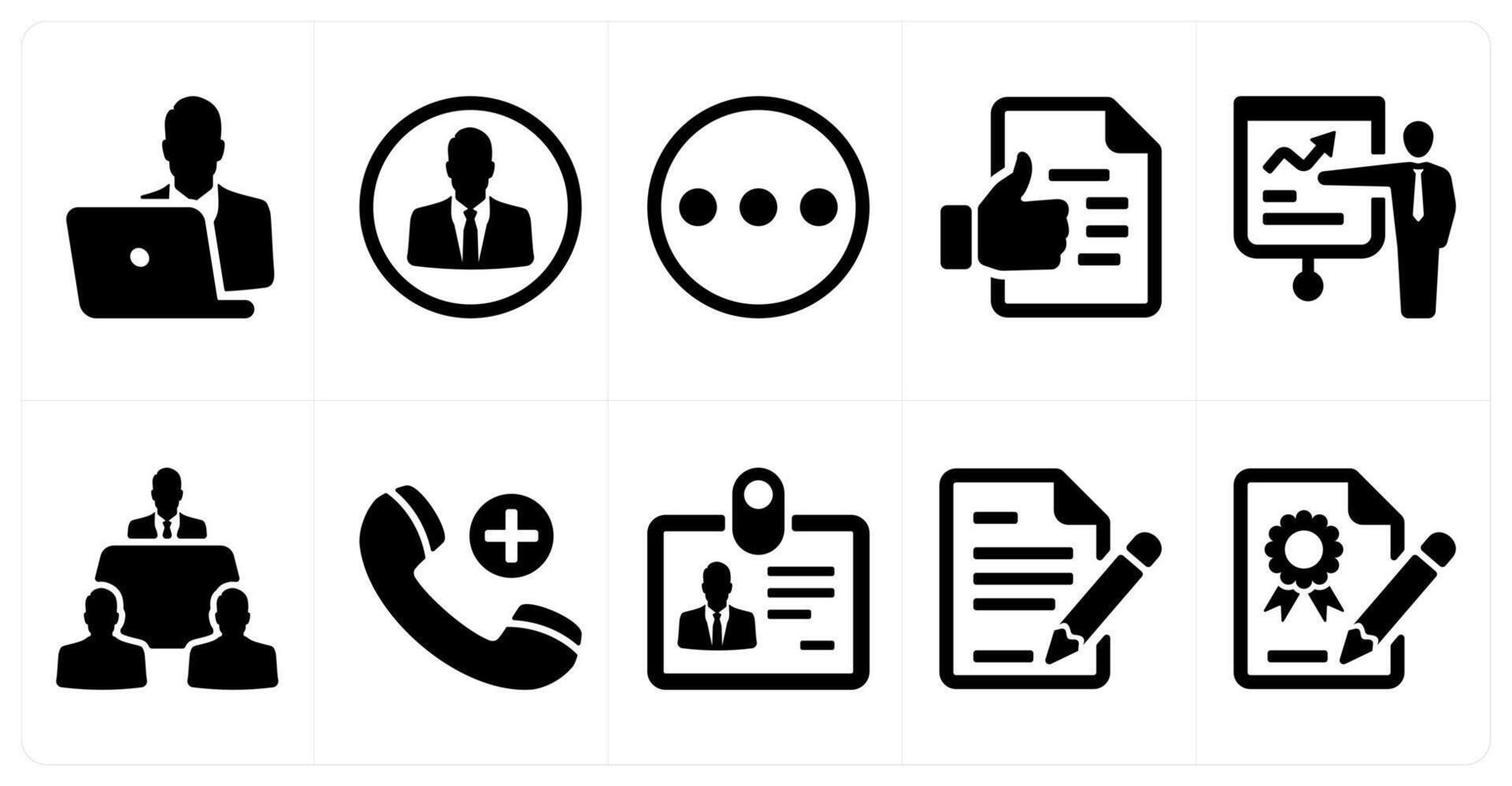 A set of 10 mix icons as busy man, user profile, menu vector