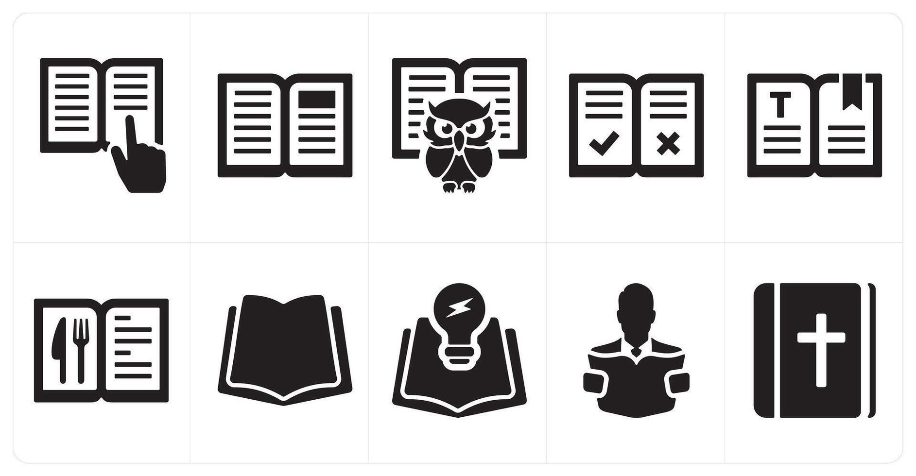 A set of 10 mix icons as read, brochure, educate vector