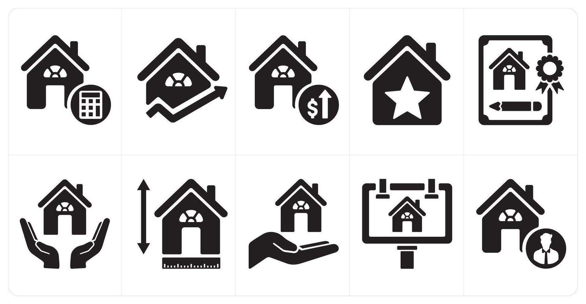 A set of 10 Real Estate icons as property budget, house value, property upgrades vector