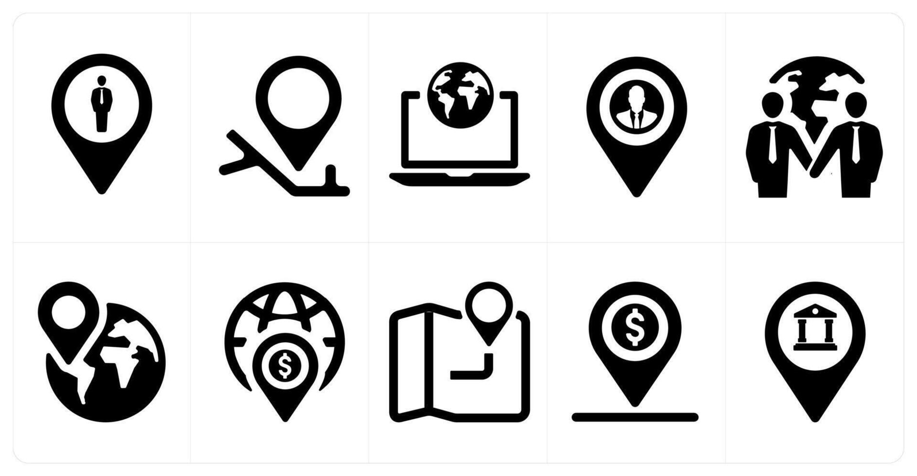 A set of 10 web marketing icons as human, gps, global business vector