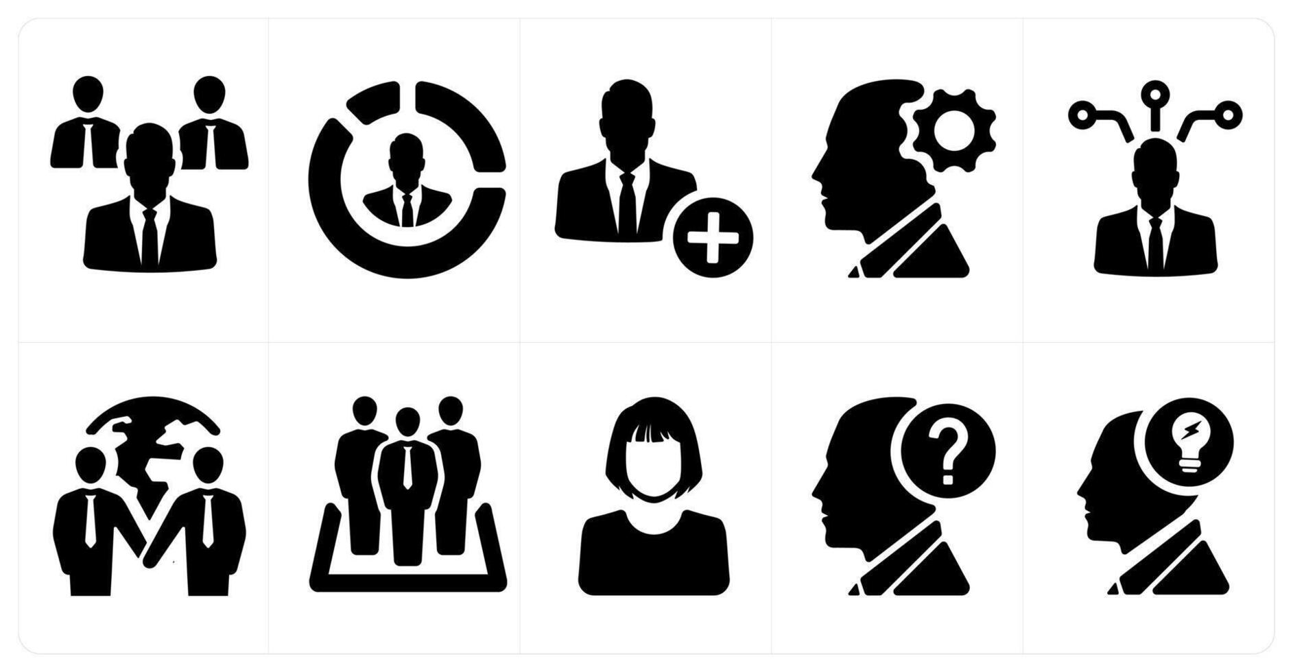 A set of 10 web marketing icons as manager, leader, businessman vector
