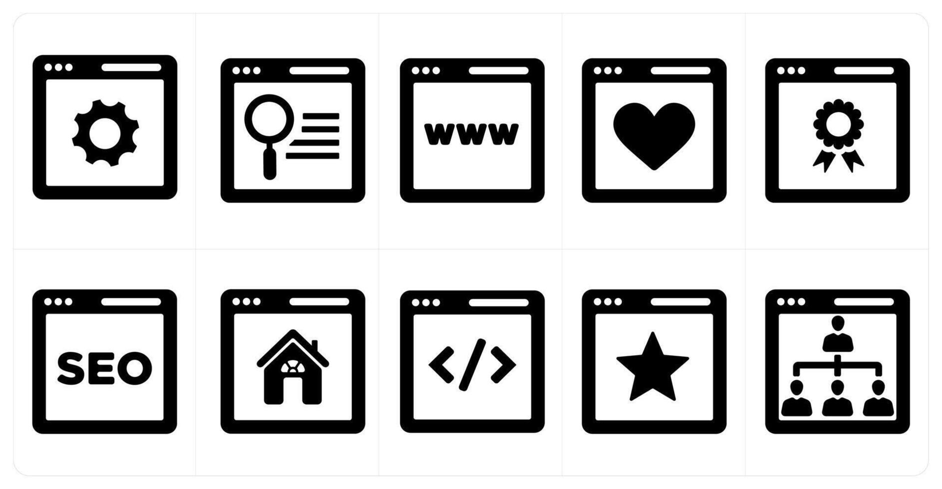 A set of 10 web marketing icons as seo optimization, search webpage, www vector