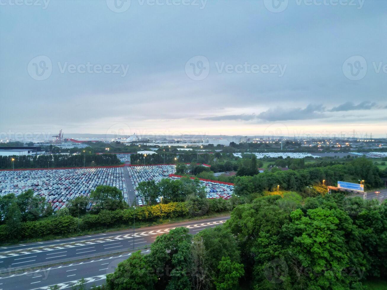 High Angle View of Buildings at Central Bristol City of Southwest of England, United Kingdom. The High Angle Footage Was Captured with Drone's Camera from High Altitude on May 26th, 2024. photo