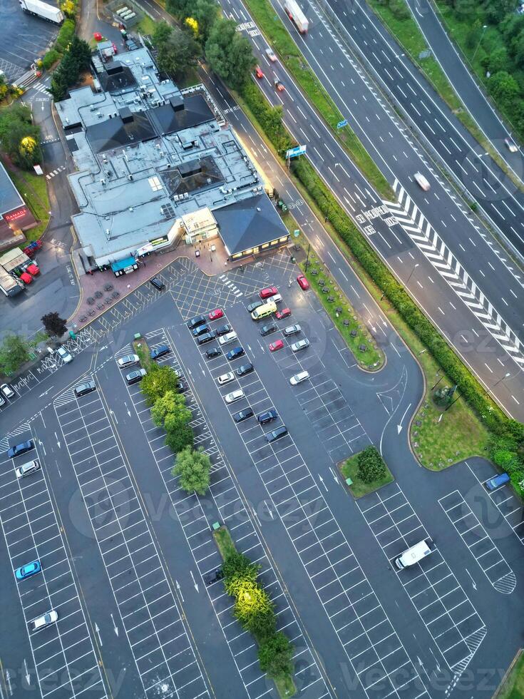 High Angle View of Buildings at Central Bristol City of Southwest of England, United Kingdom. The High Angle Footage Was Captured with Drone's Camera from High Altitude on May 26th, 2024. photo