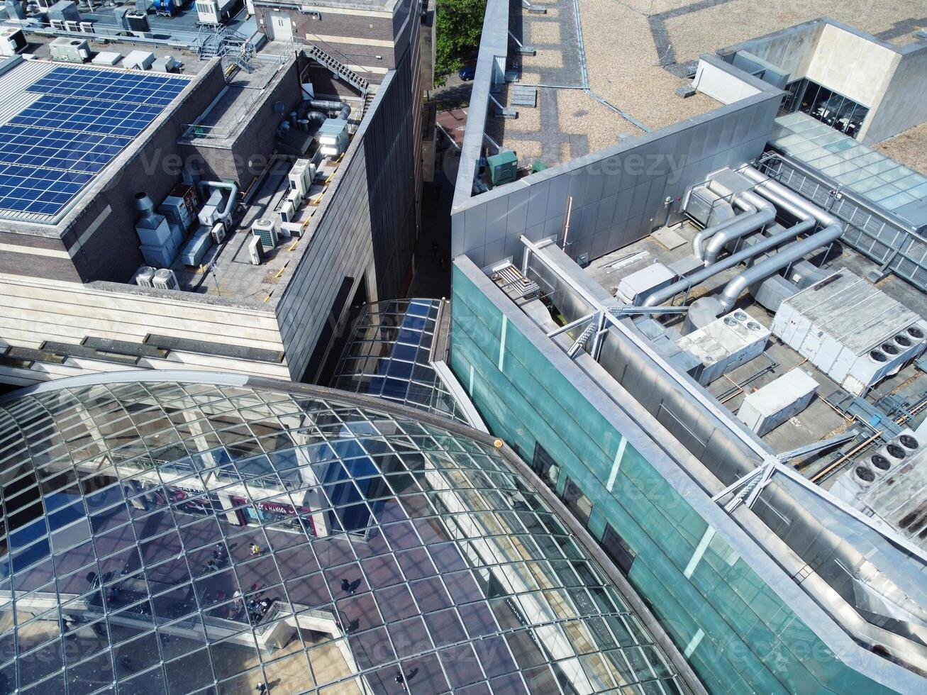 Aerial View of Buildings at Central Bristol City of Southwest of England, United Kingdom. The High Angle Footage Was Captured with Drone's Camera from High Altitude on May 27th, 2024. photo