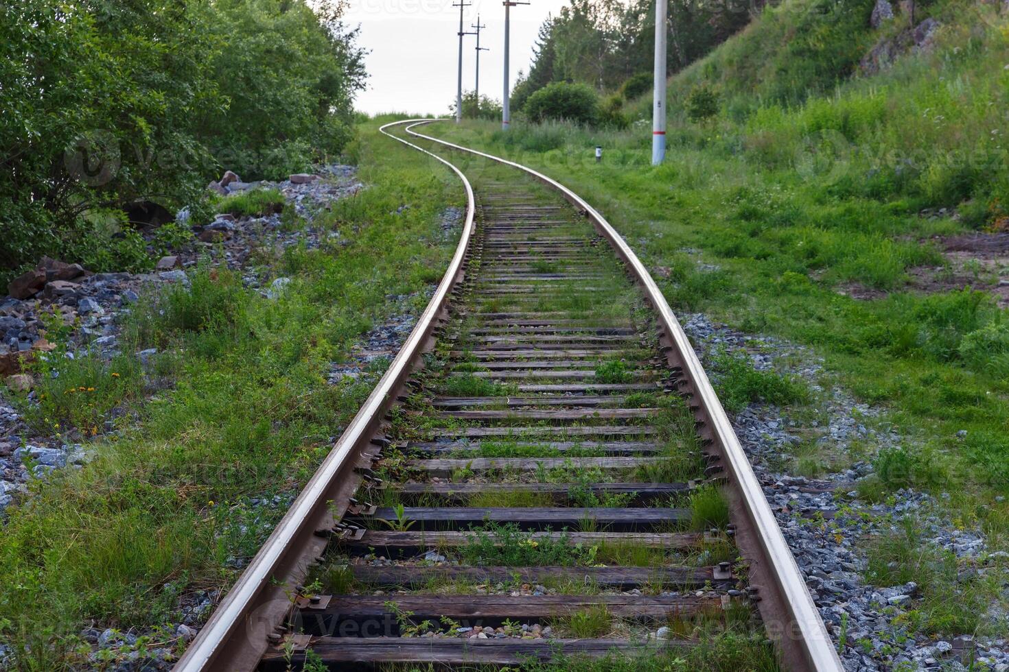 Circum-Baikal Railway. A railway running along the shore of Lake Baikal. Russia photo