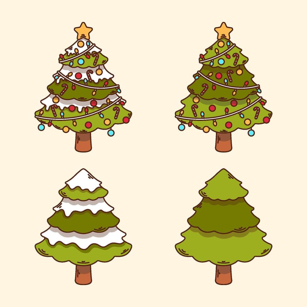 Set of Christmas Tree vector