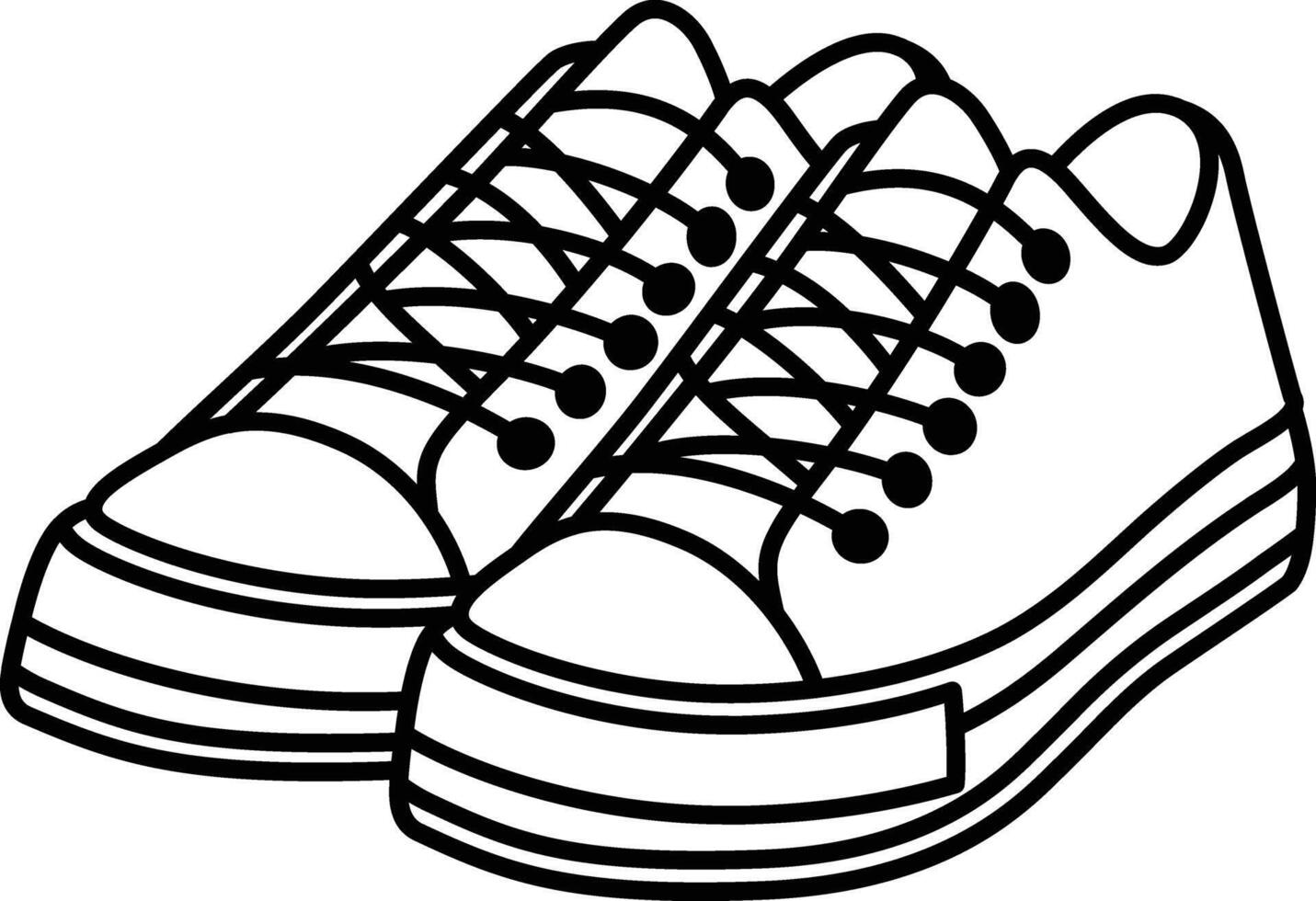 the Outline Icon of sneakers with lots of laces vector
