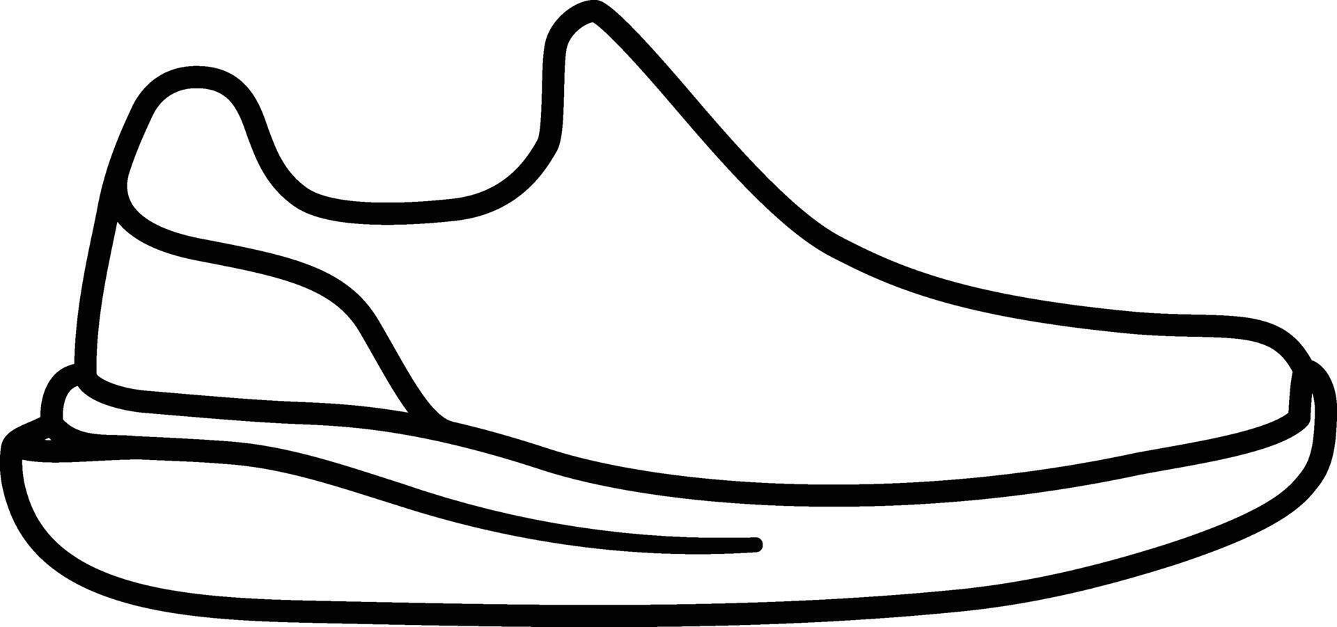 the Outline Icon of Simple Sneaker from the Side Angle vector