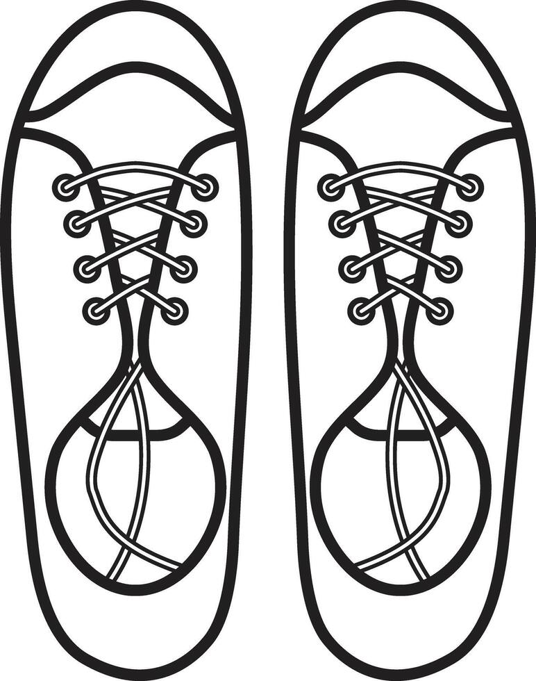 The Outline Icon of Sneakers from Top View vector