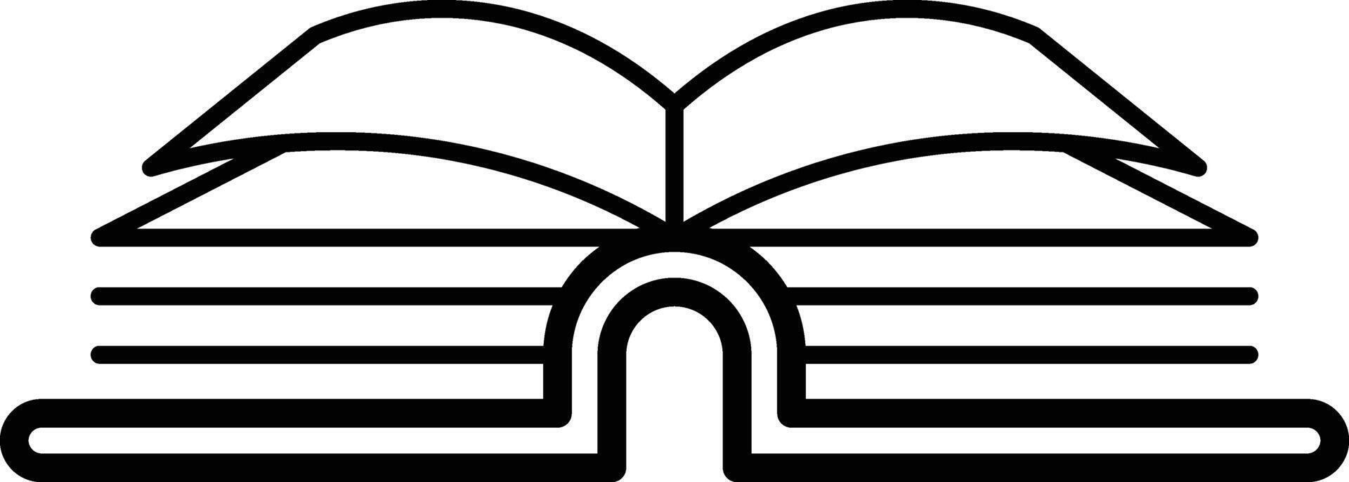 Opened Book from Top Diagonal Angle outline Icon vector