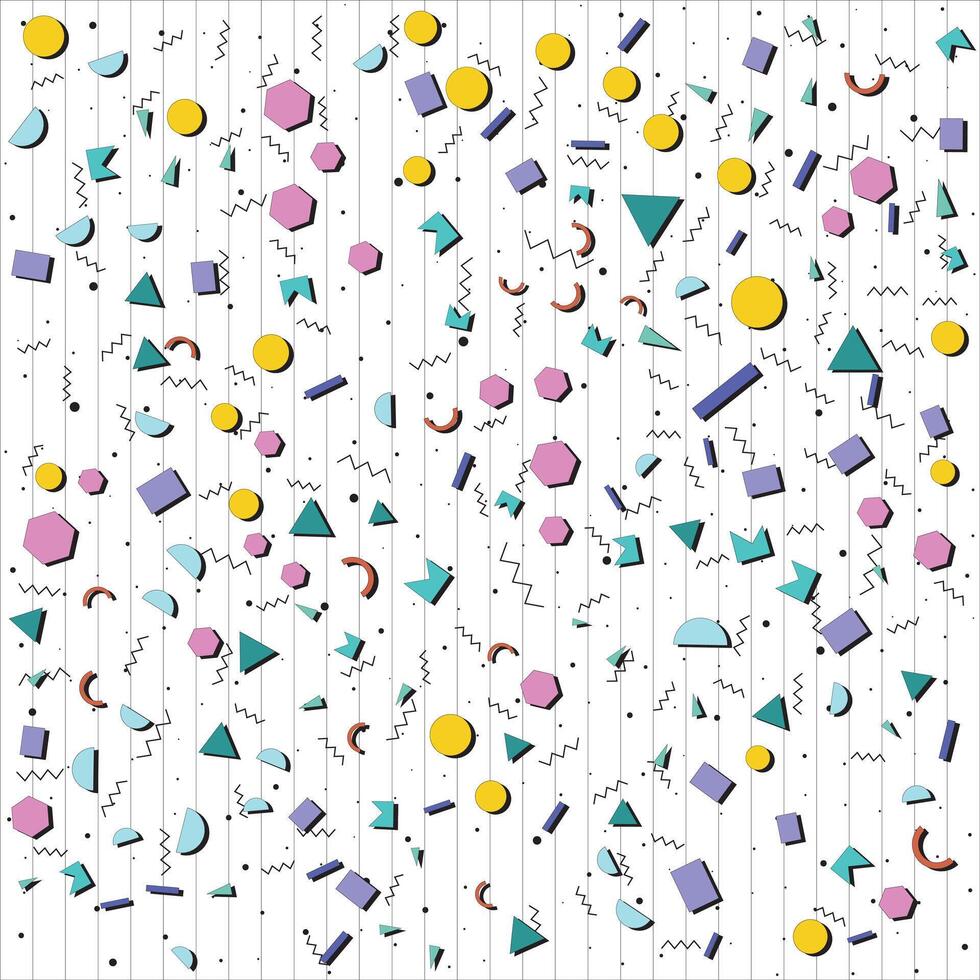 Retro abstract geometric background with grid line. illustration for hipsters Memphis style. vector