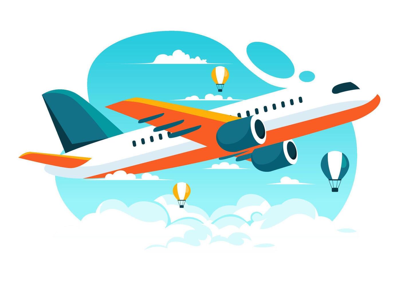 December 7 International Civil Aviation Day with Airplane and Sky View in Cartoon Background vector
