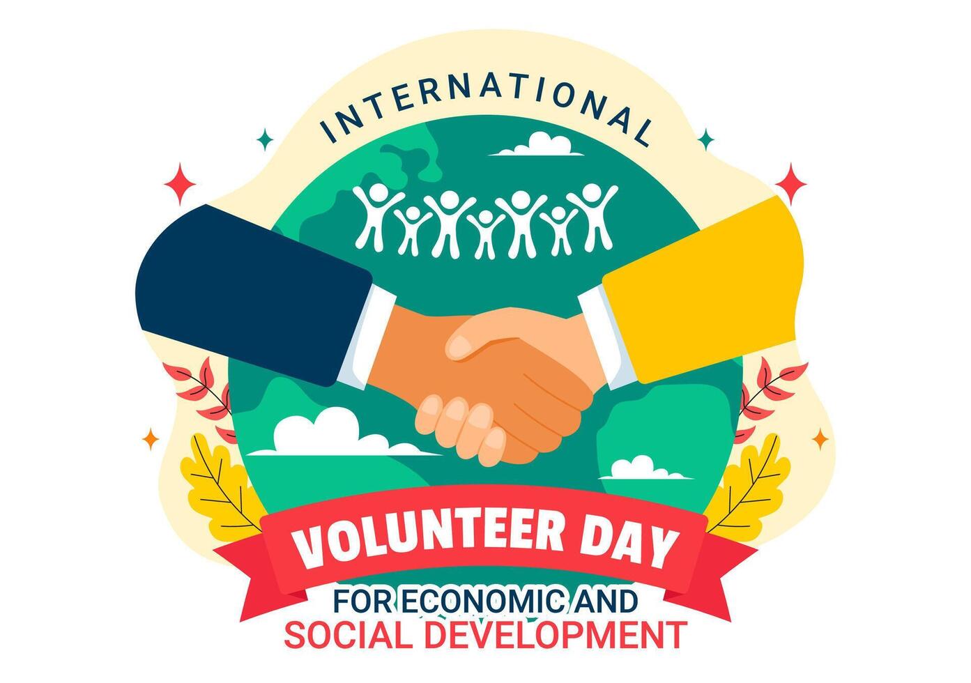 December 5 International Volunteer Day with Hands Symbolizing Support vector
