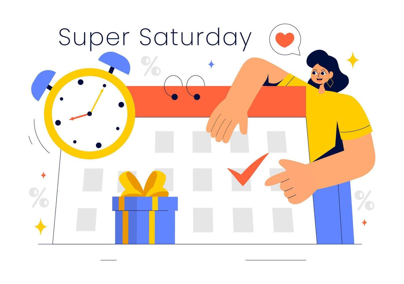 Illustration of Saturday Savings Event with Amazing Discounts for Retail Shoppers vector