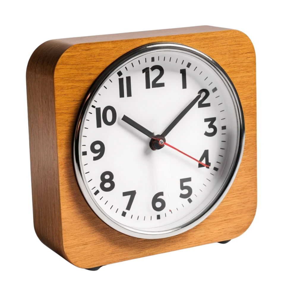 A wooden mini clock png