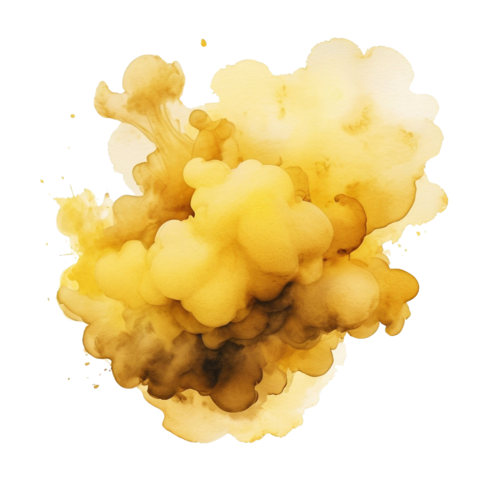 Cloudy Yellow Watercolor Blob png