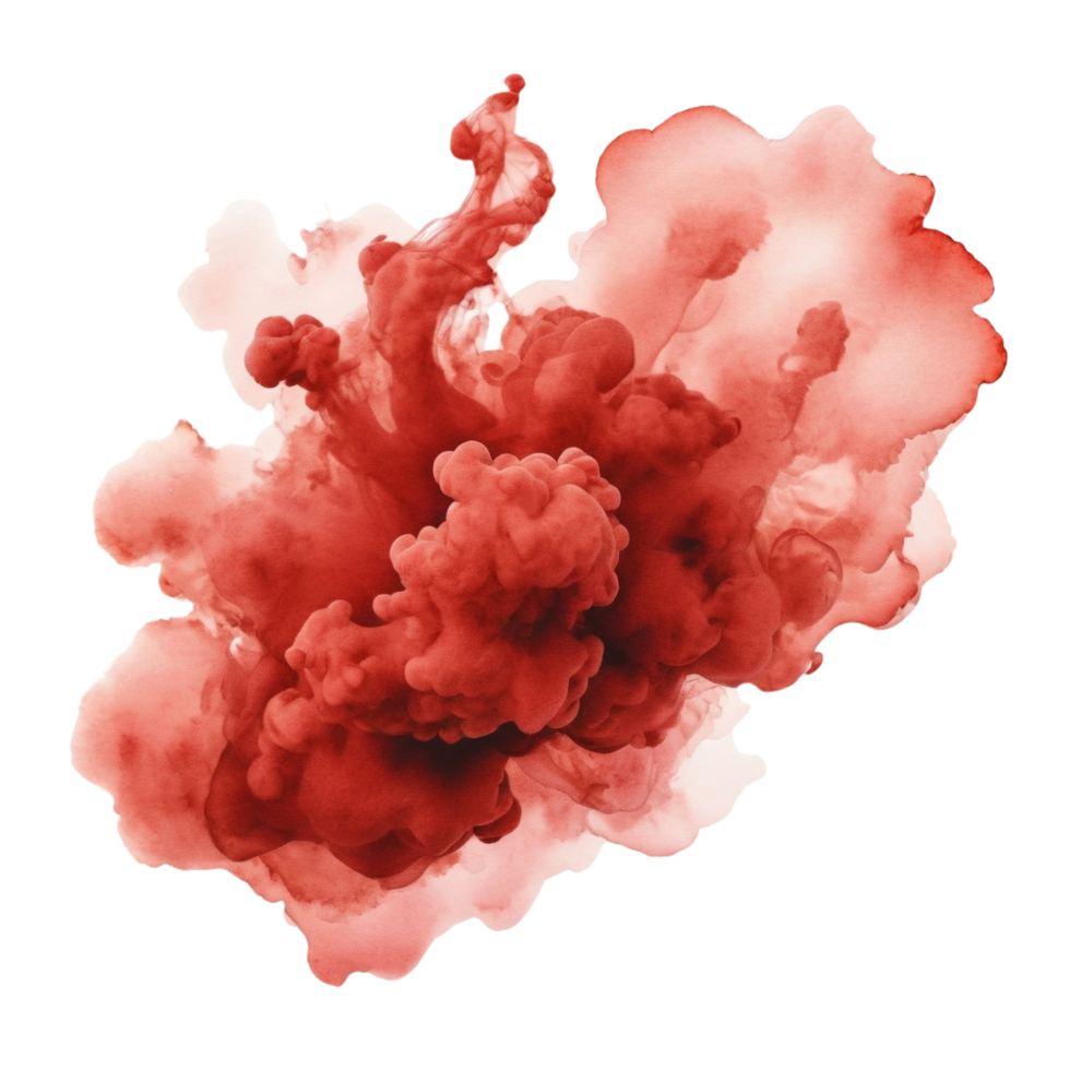 Cloudy Red Watercolor Blob png
