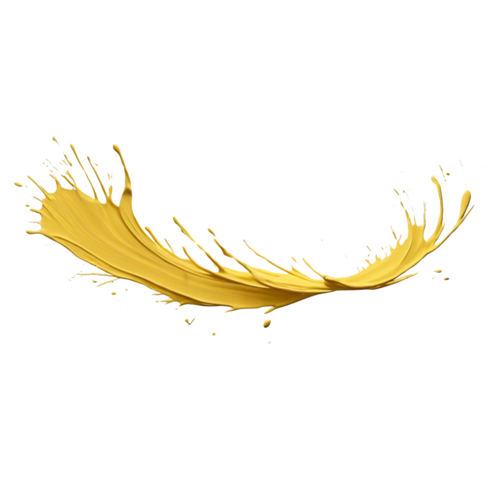 Thick yellow paint brush stroke png