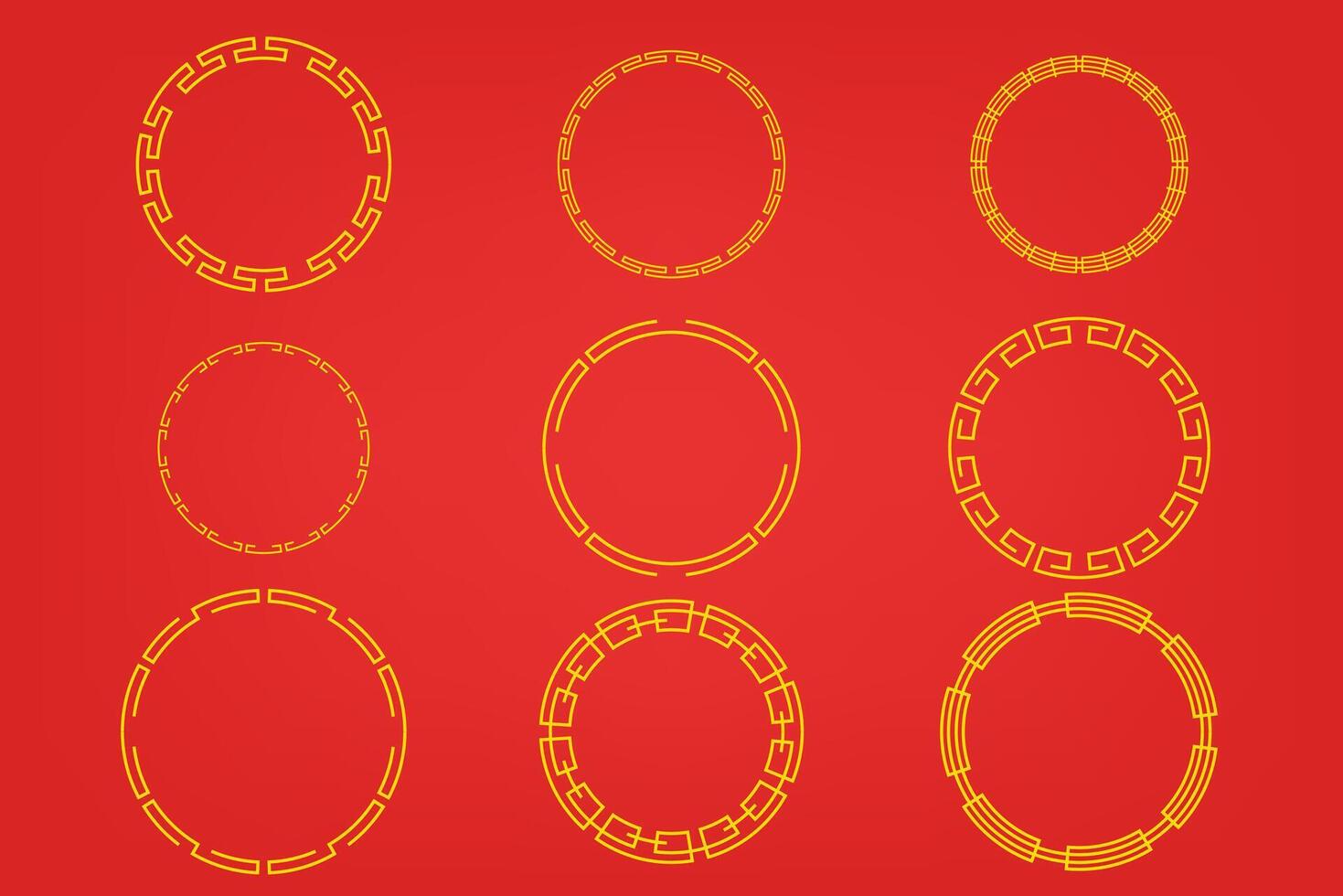 Chinese Oriental Border Frame Ornament For Lunar Festival Decoration vector