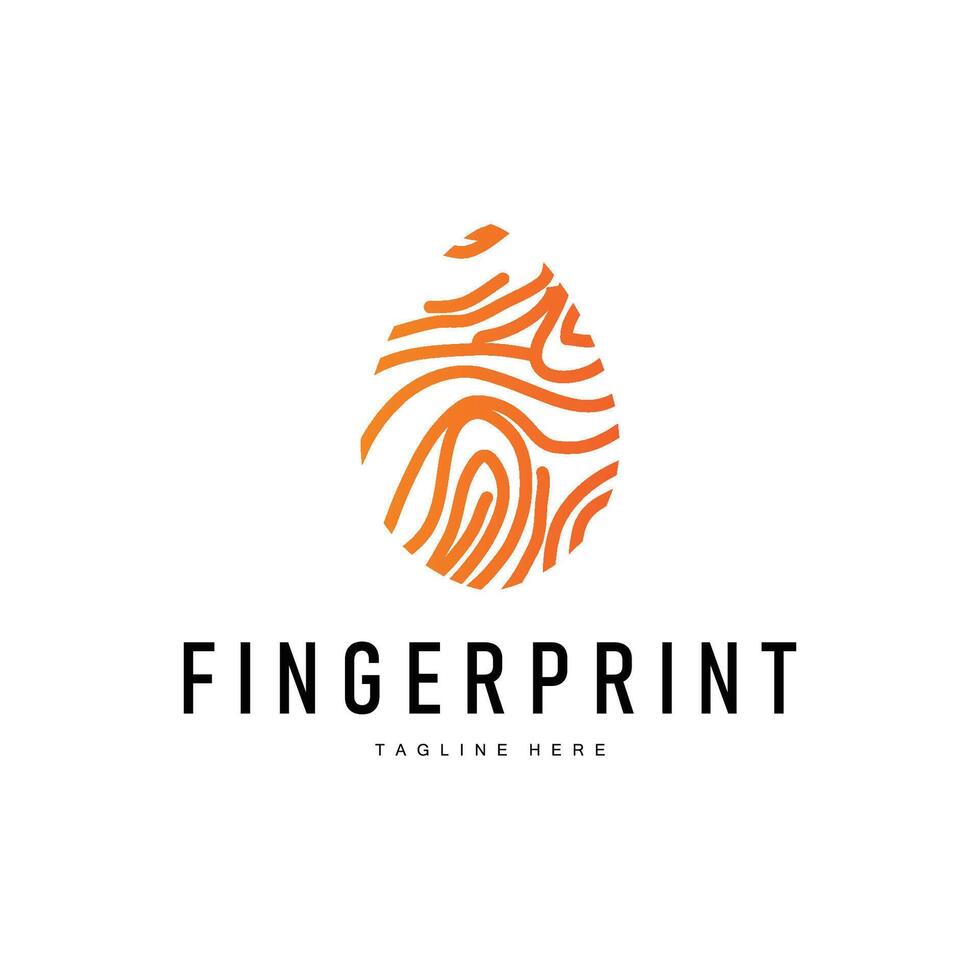 elegant fingerprint logo design vector