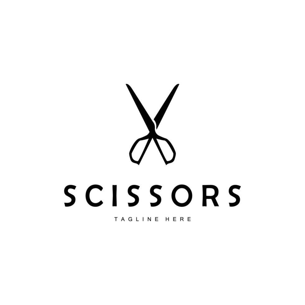 scissors logo cutting tool simple vector