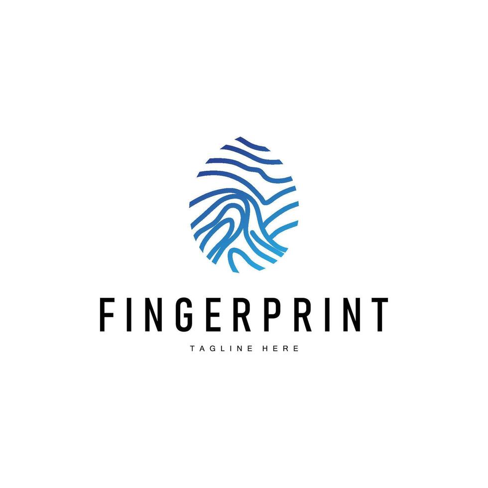 Simple fingerprint logo vector