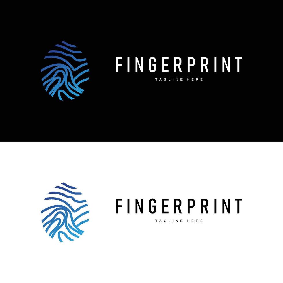 Simple and elegant modern identity fingerprint logo vector