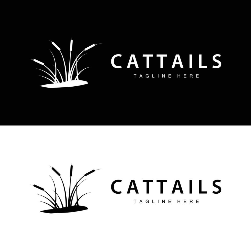 Cattail Logo Design Simple Illustration Template vector