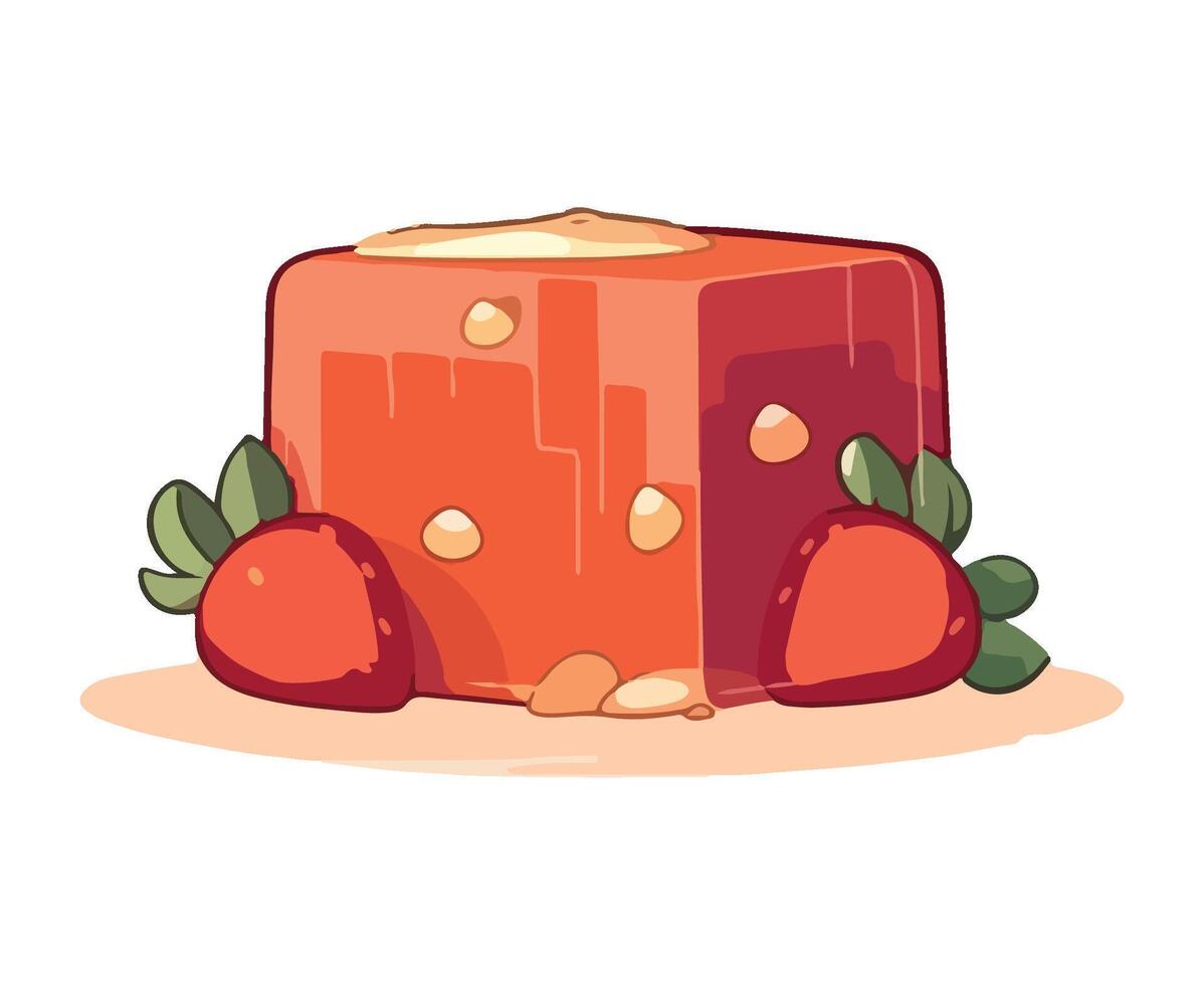 jelly with berry fruits dessert isolated vector