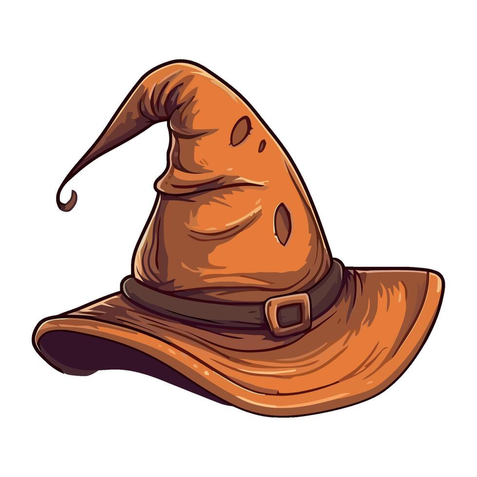 classic Witch hat symbolizes Halloween celebration isolated vector