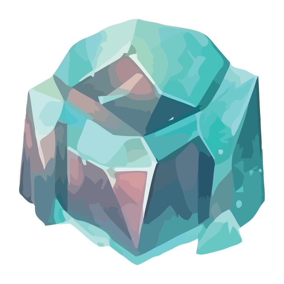 Geometric gemstone blue symbol of luxury isolated vector