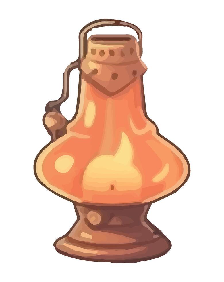 old lantern handle ornate icon isolated vector