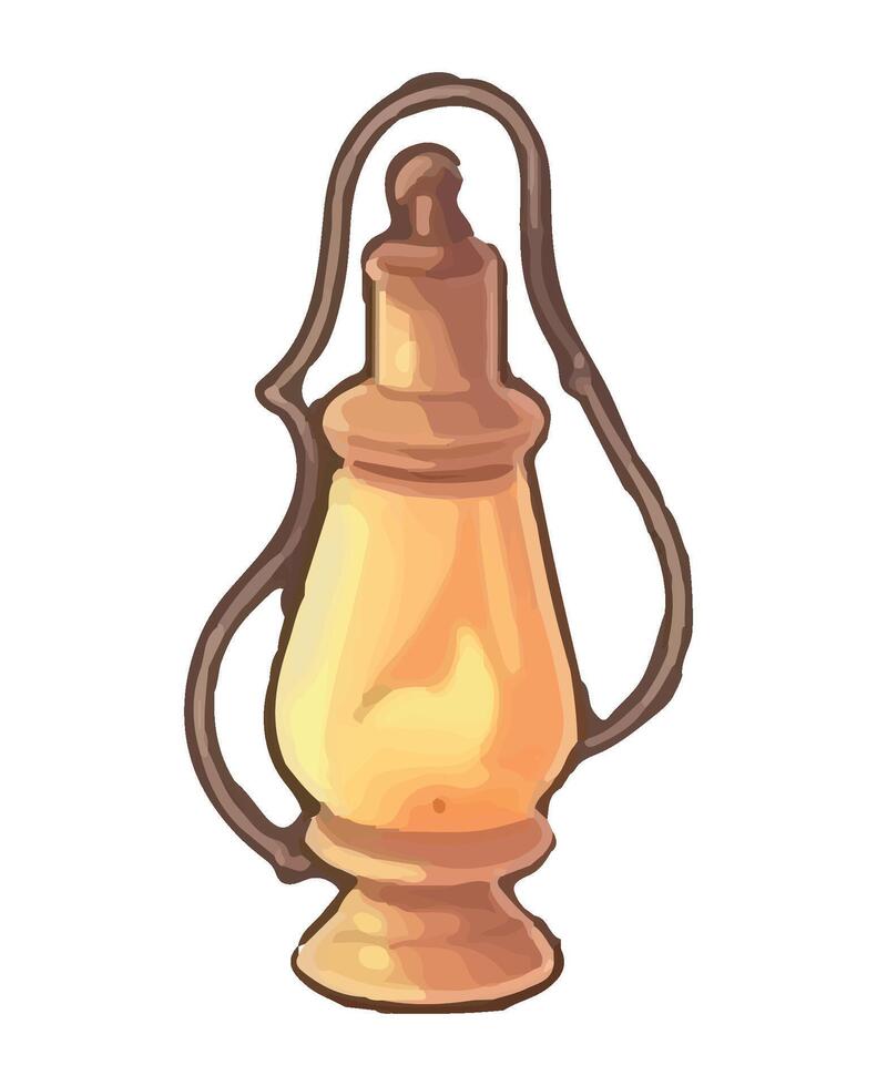 lantern handle ornate decorative icon isolated vector