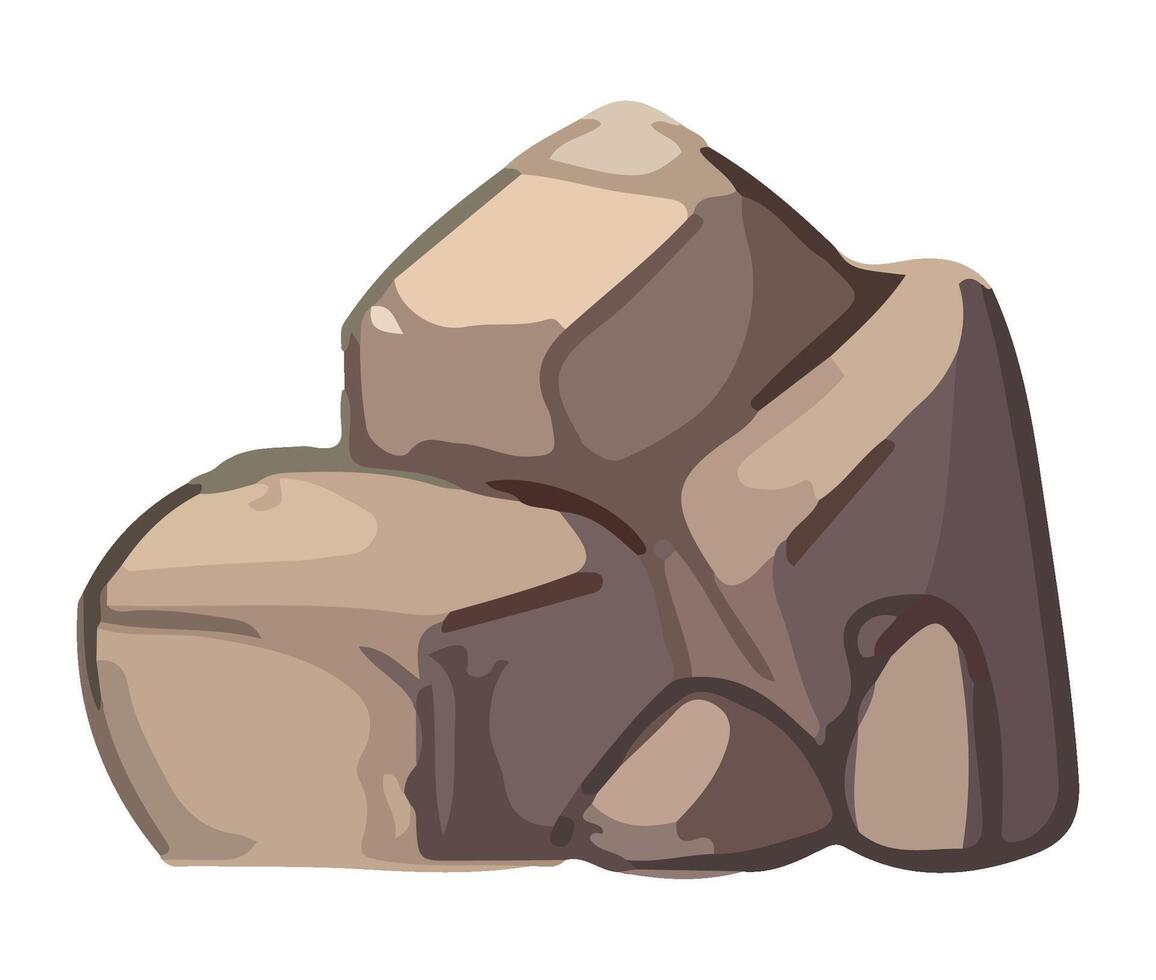 landscape with granite rocks icon isolated vector
