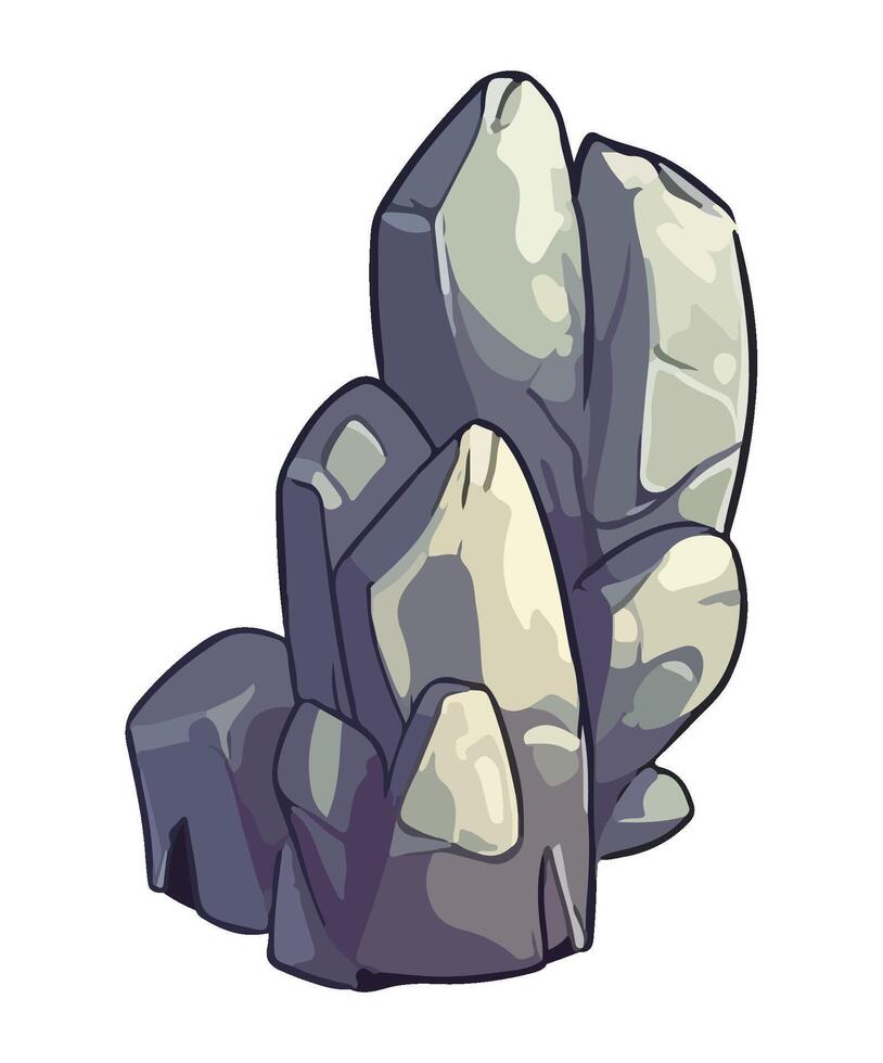 grey color stones nature icon isolated vector