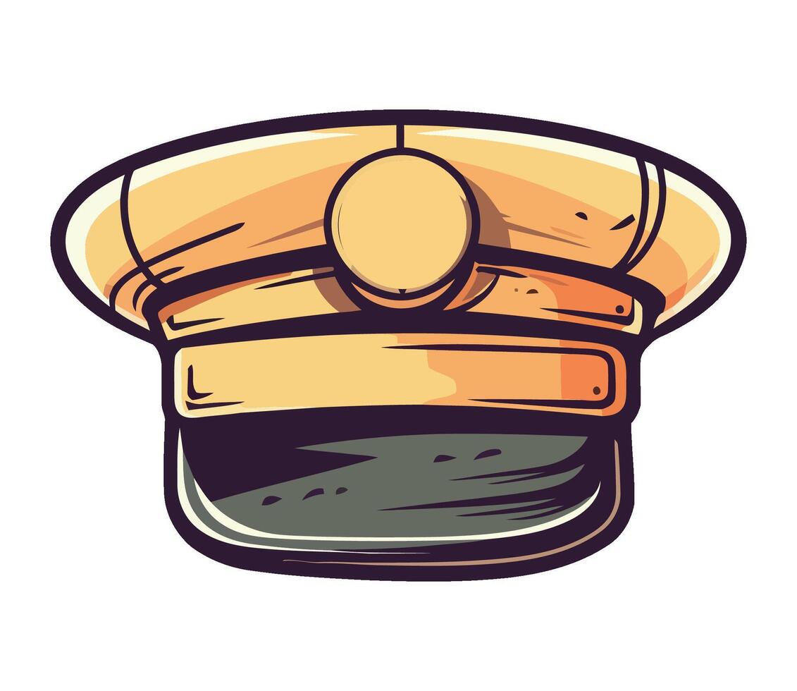 golden law uniform cap accessory isolated vector